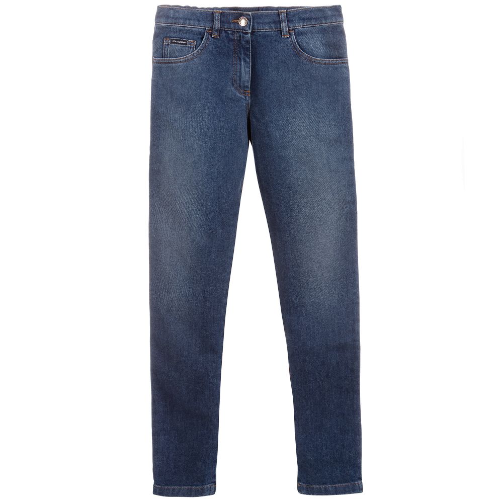 Dolce & Gabbana - Teen Girls Blue Slim-Fit Jeans | Childrensalon