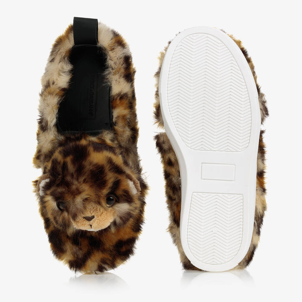 Dolce & Gabbana-Teen Girls Faux Fur Trainers | Childrensalon Outlet