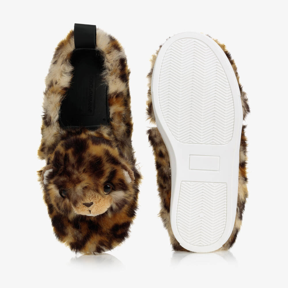 Dolce & Gabbana-Teen Girls Faux Fur Trainers | Childrensalon Outlet