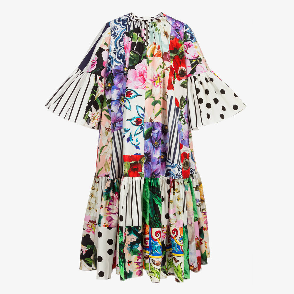 Dolce & Gabbana - Robe longue fleurie Ado fille | Childrensalon