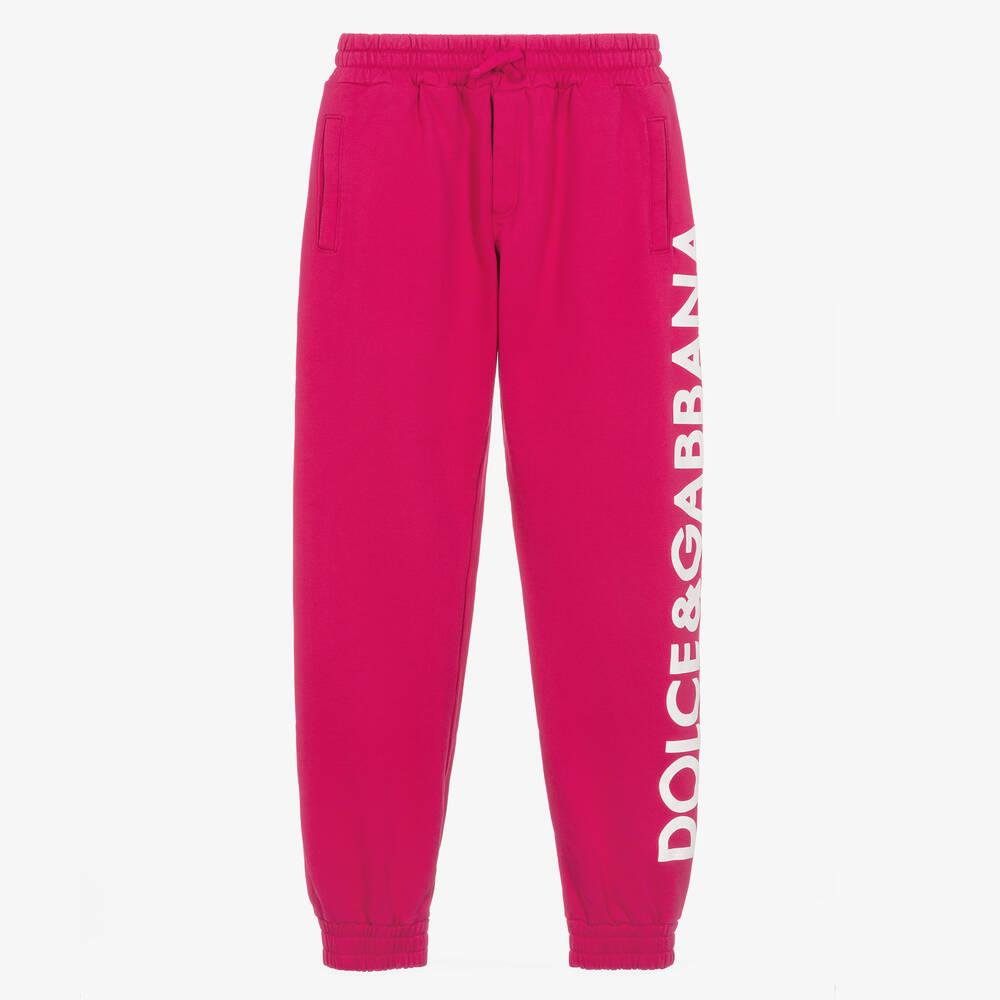 Dolce & Gabbana - Teen Girls Fuchsia Pink Cotton Joggers | Childrensalon