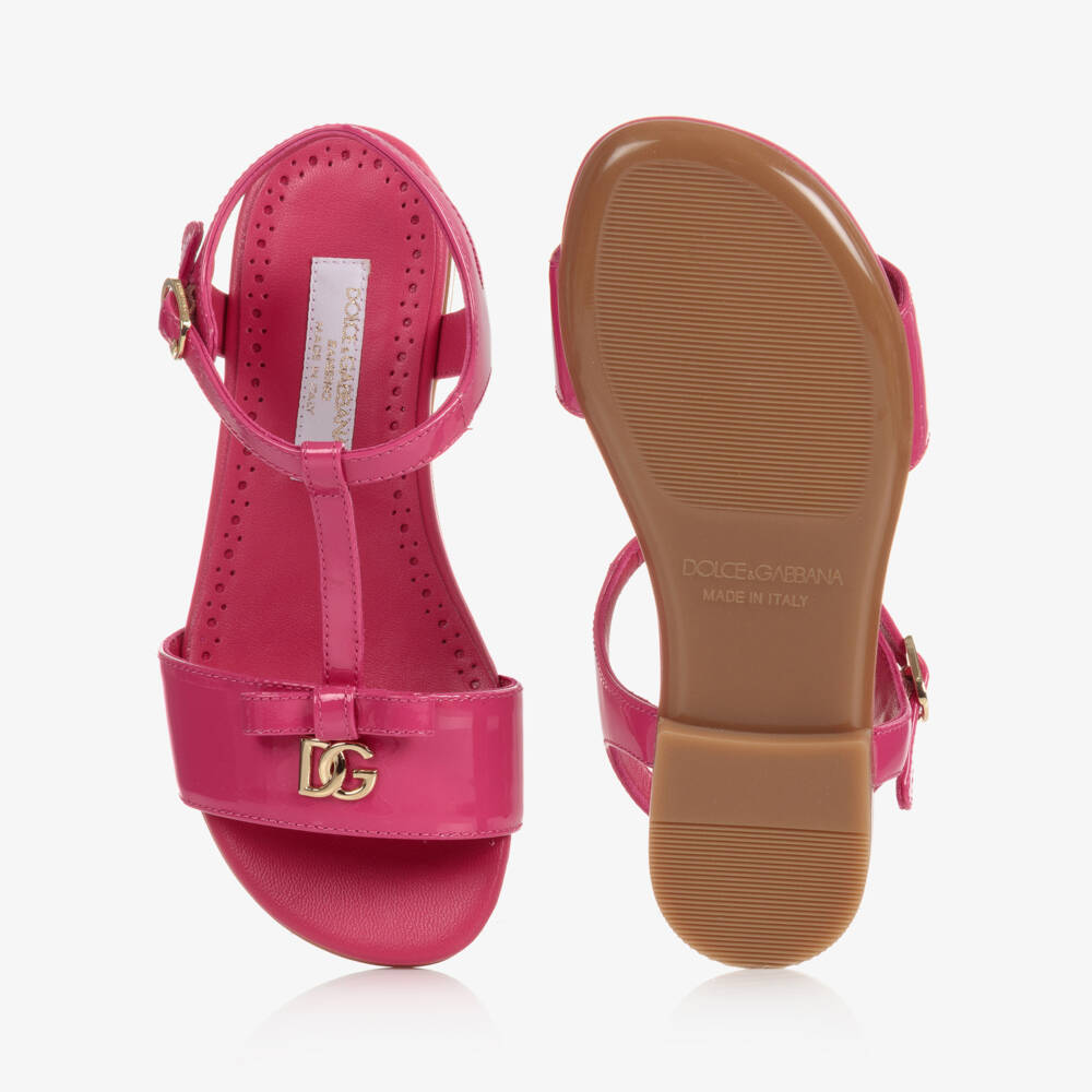 Dolce & Gabbana-Teen Girls Fuchsia Pink Patent Sandals | Childrensalon Outlet