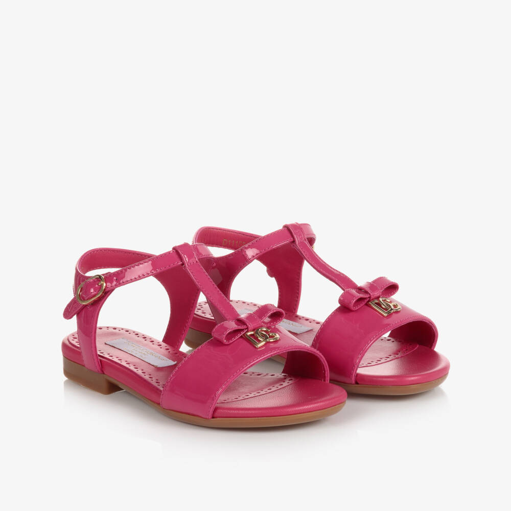 Dolce & Gabbana-Teen Girls Fuchsia Pink Patent Sandals | Childrensalon Outlet