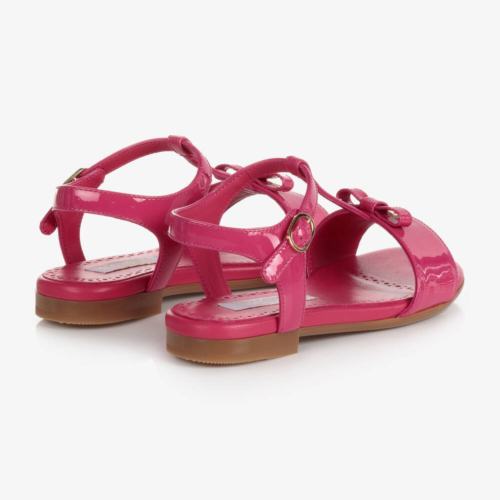Dolce & Gabbana-Сандалии из лакированной кожи цвета фуксии | Childrensalon Outlet