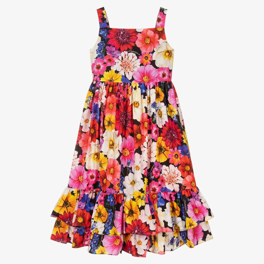 Dolce & Gabbana - Платье с цветами для девочек-подростков | Childrensalon
