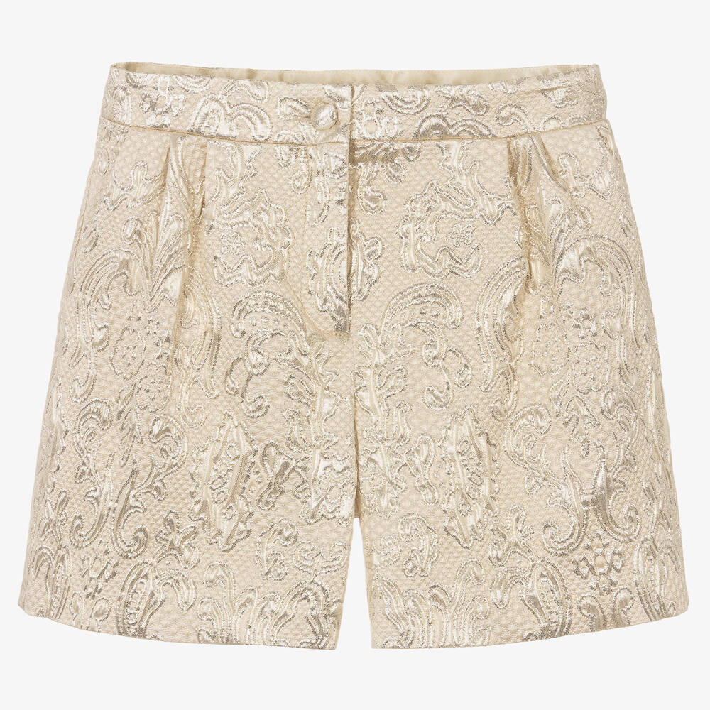 Dolce & Gabbana - Short doré en brocart ado fille  | Childrensalon