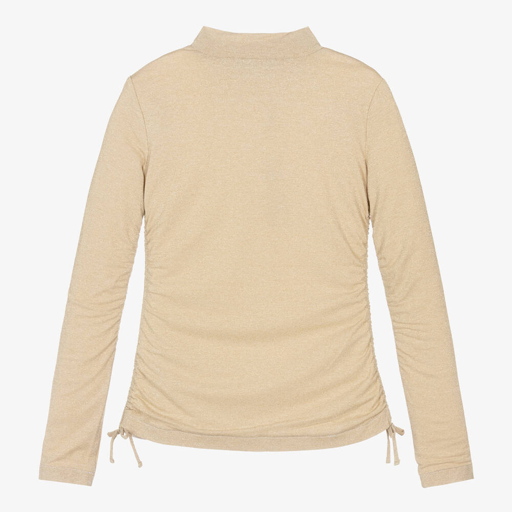 Dolce & Gabbana-توب بياقة عالية تينز بناتي مزيج لوركس ذهبي | Childrensalon Outlet