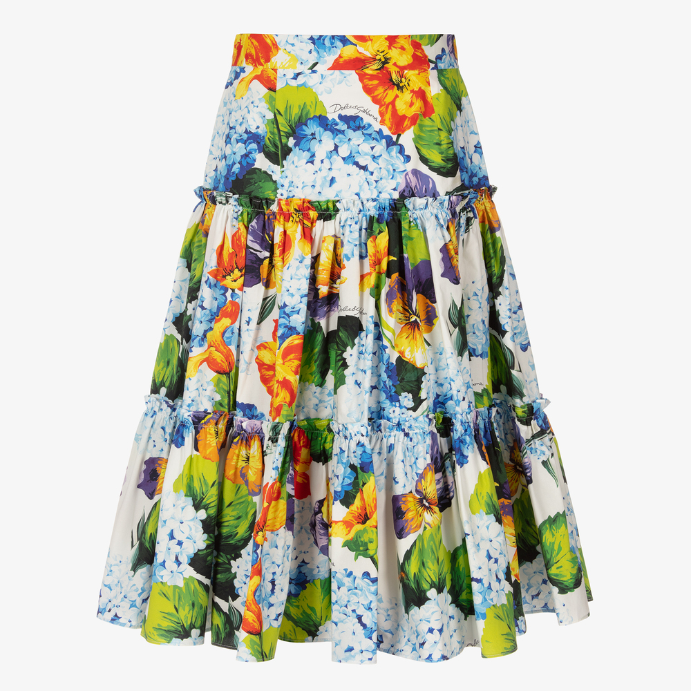 Dolce & Gabbana - Teen Girls Hydrangea Skirt | Childrensalon