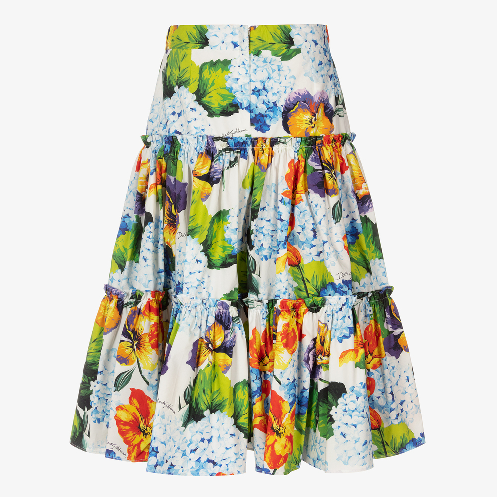 Dolce & Gabbana-Юбка с гортензиями для девочек-подростков | Childrensalon Outlet