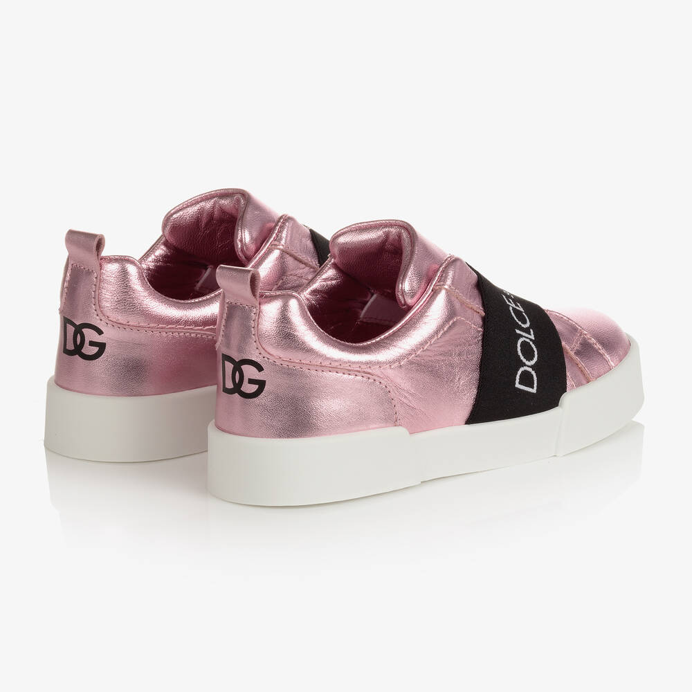 Dolce and sales gabbana pink trainers