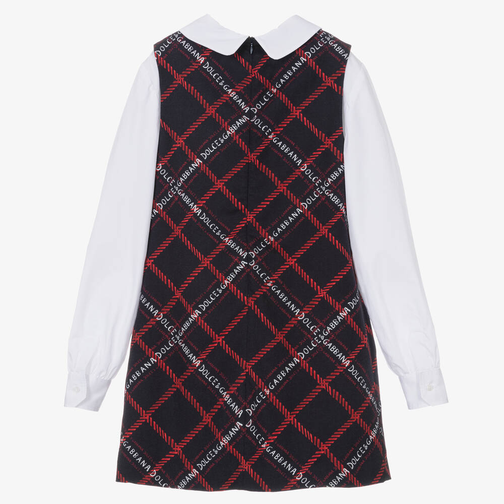 Dolce & Gabbana-Сине-белое хлопковое платье | Childrensalon Outlet