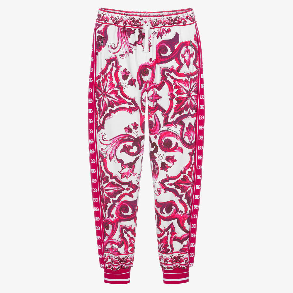 Dolce & Gabbana - Pinke Majolica Baumwoll-Jogginghose | Childrensalon