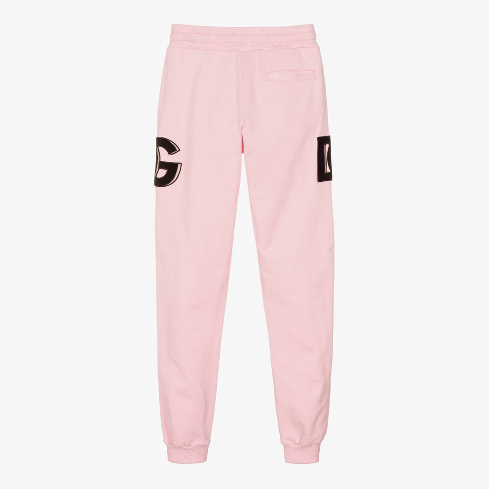 Dolce & Gabbana-Teen Girls Pink DG Logo Joggers | Childrensalon Outlet