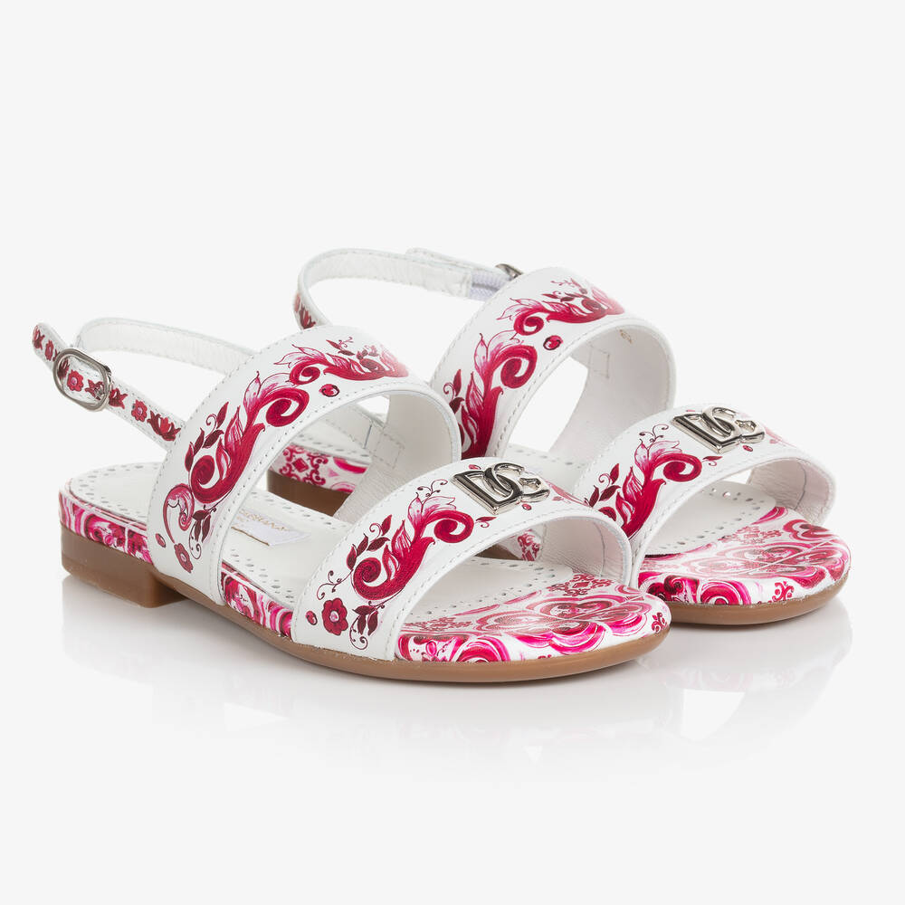 Dolce & Gabbana - Pinke Teen Majolica Ledersandalen | Childrensalon