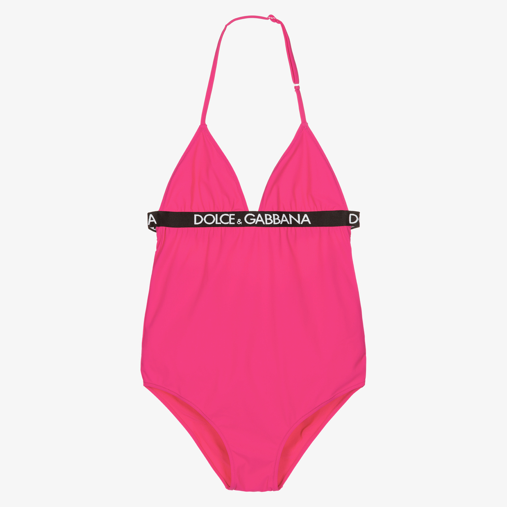 Dolce & Gabbana - Teen Girls Pink Logo Swimsuit | Childrensalon