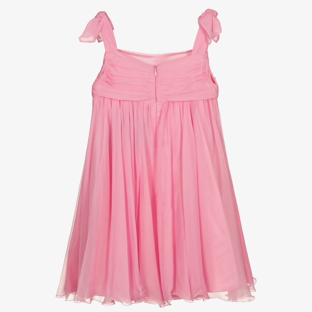 Dolce & Gabbana-Teen Girls Pink Silk Dress | Childrensalon Outlet