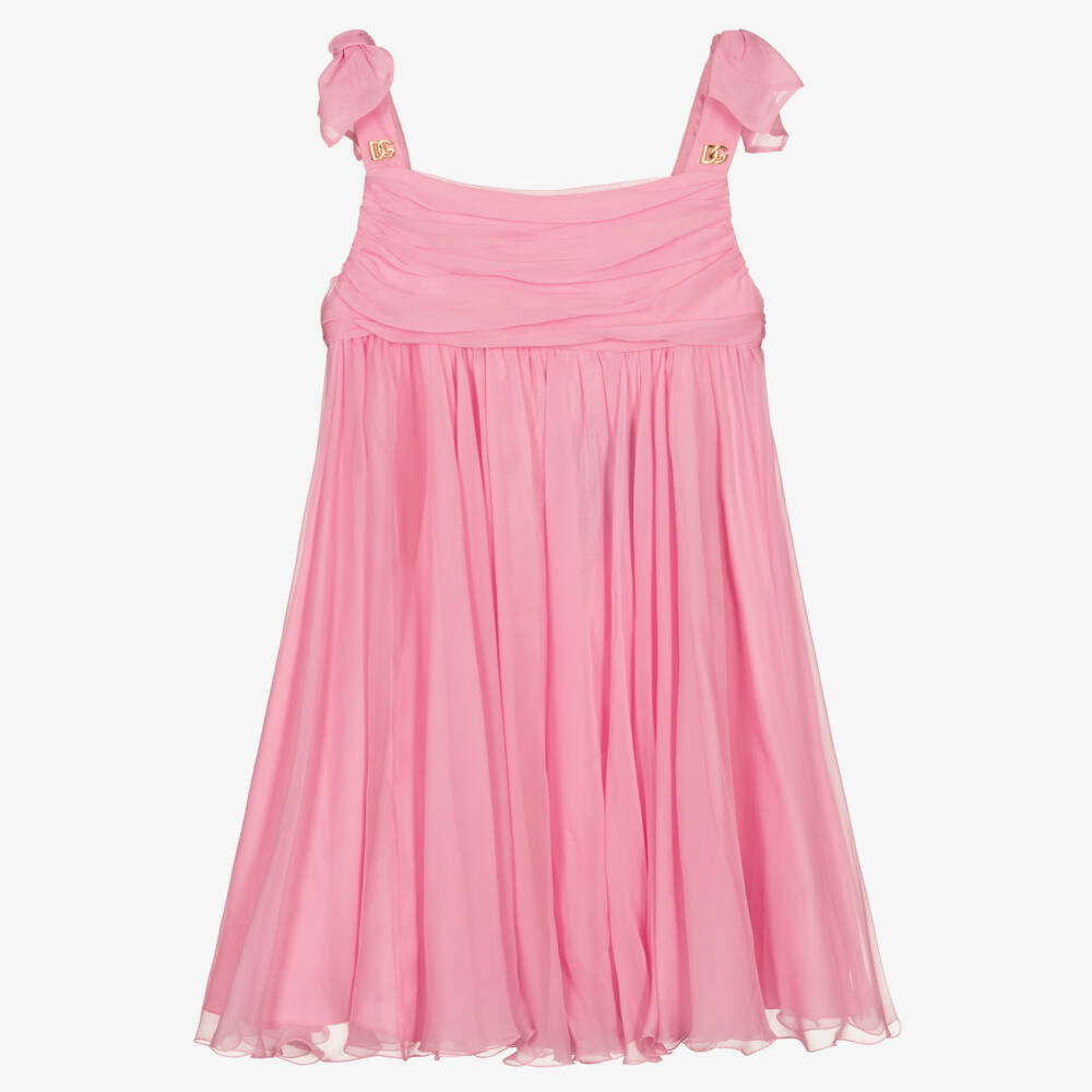 Dolce & Gabbana-Teen Girls Pink Silk Dress | Childrensalon Outlet