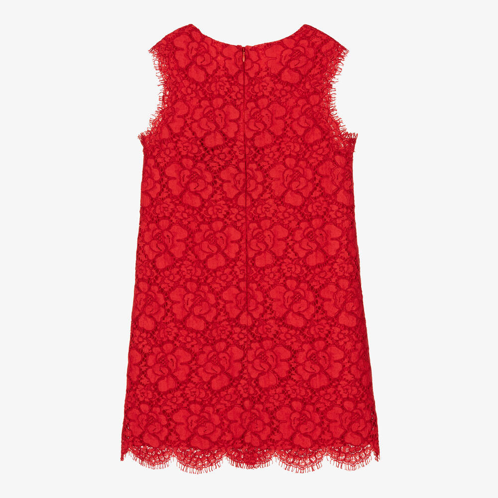 Dolce & Gabbana-Красное кружевное платье | Childrensalon Outlet