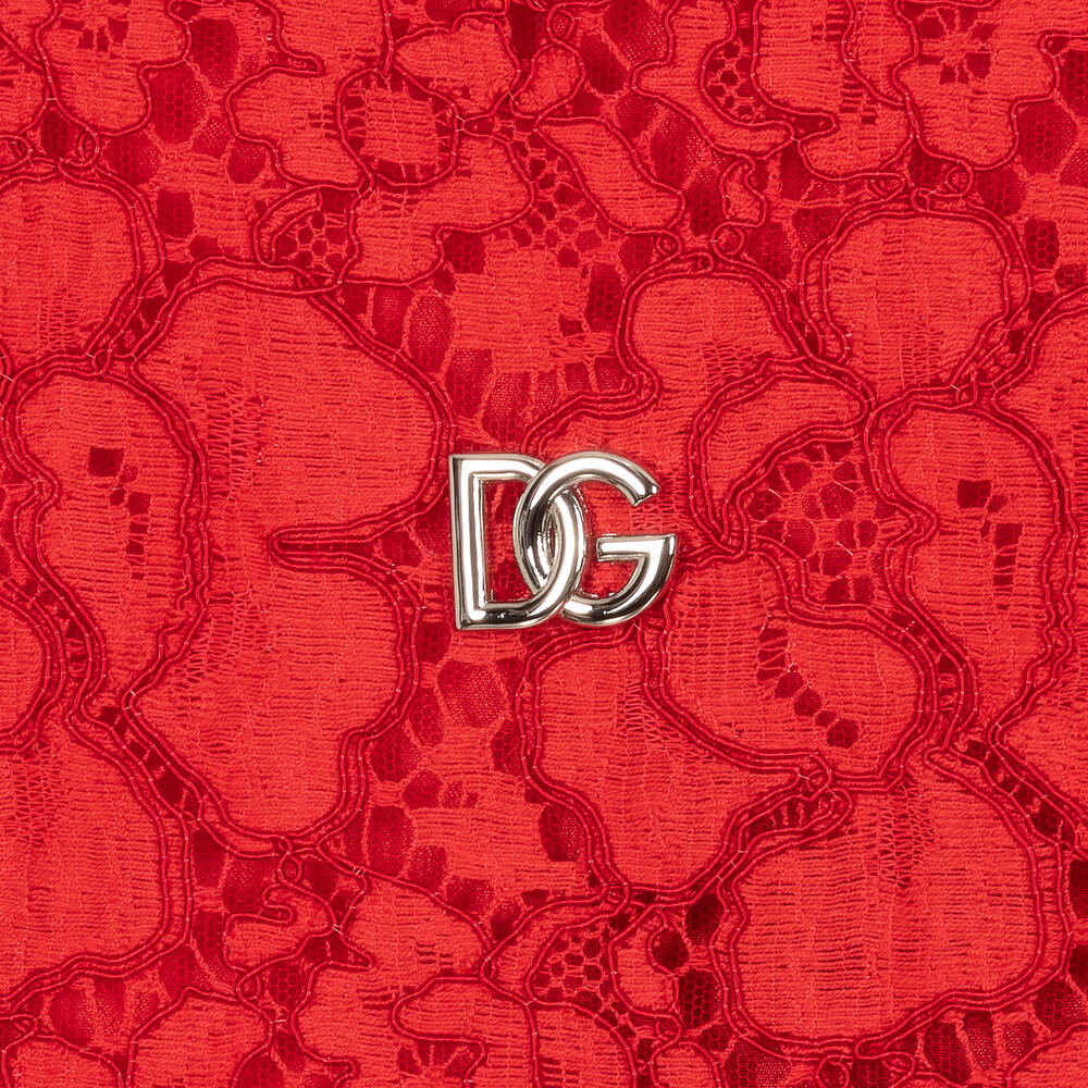 Dolce & Gabbana-Красное кружевное платье | Childrensalon Outlet
