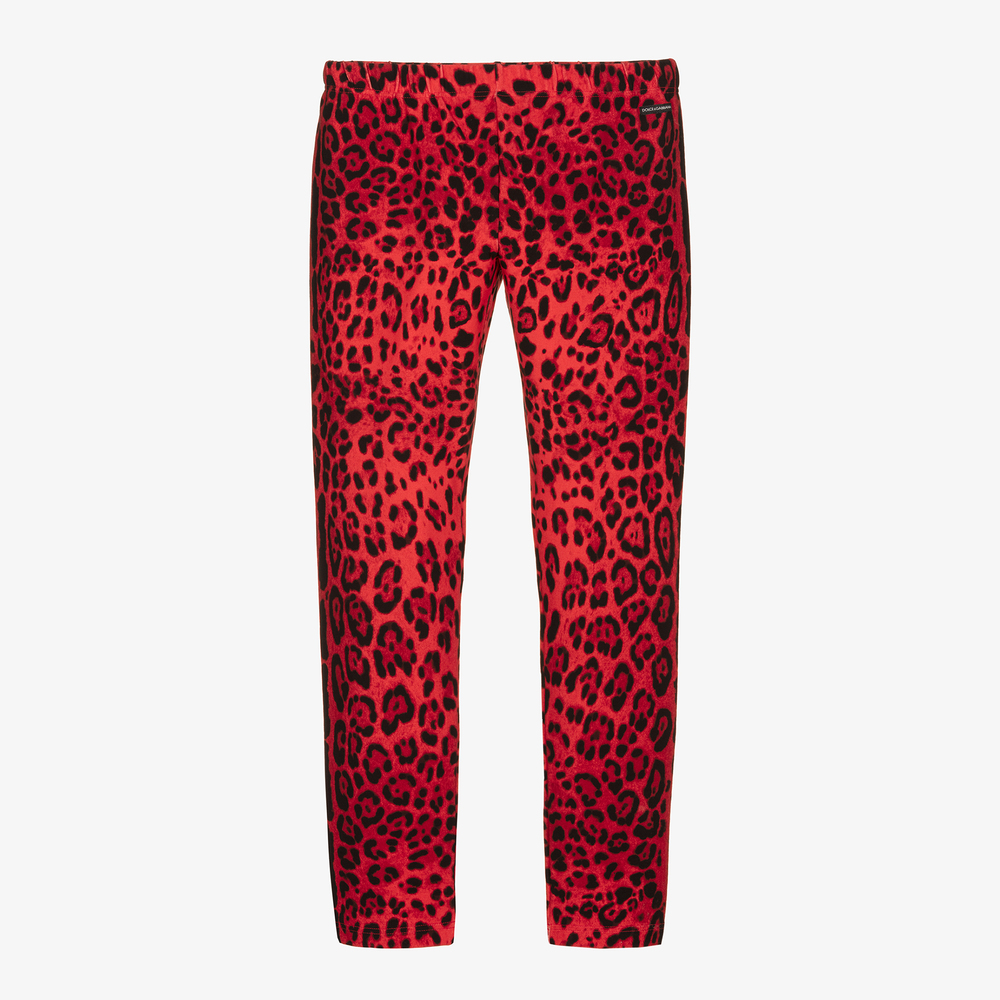 Dolce & Gabbana - ليغنغز تينز بناتي قطن جيرسي لون أحمر  | Childrensalon