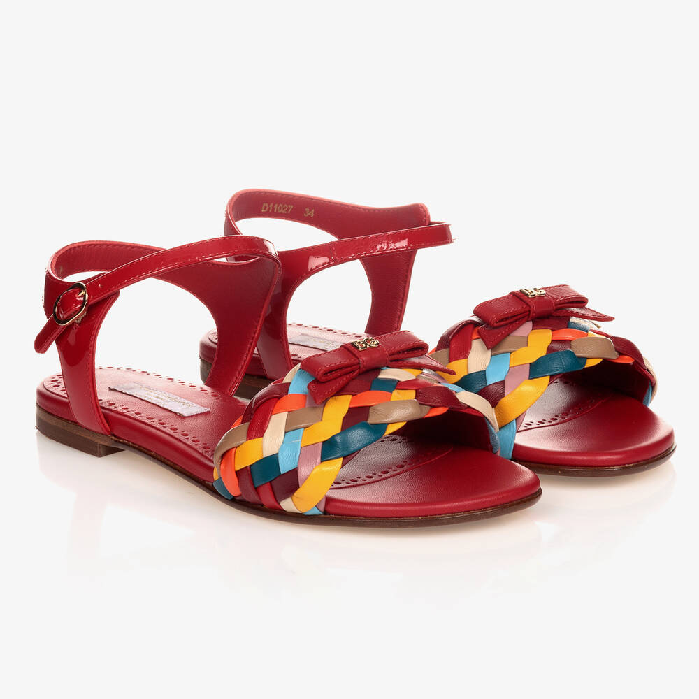 Dolce & Gabbana - Teen Girls Red Logo Sandals | Childrensalon