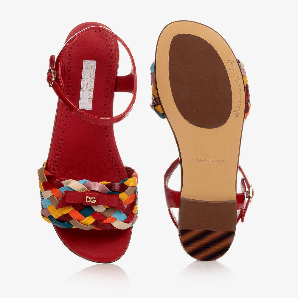 Dolce & Gabbana-Teen Girls Red Logo Sandals | Childrensalon Outlet