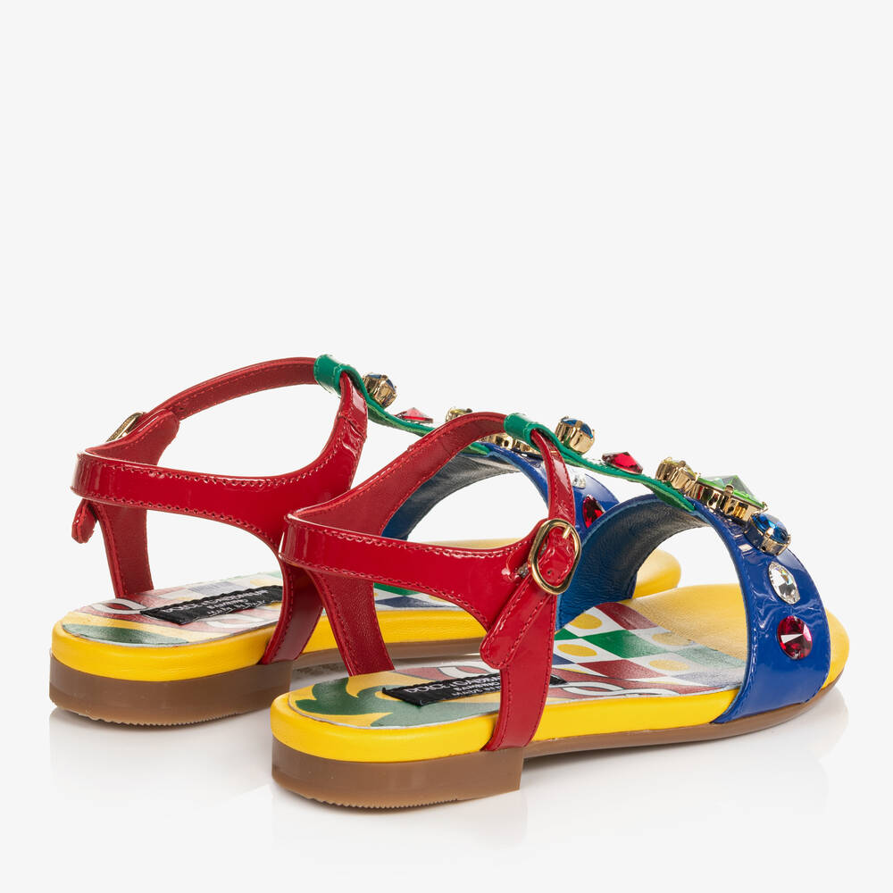Red and yellow sandals on sale