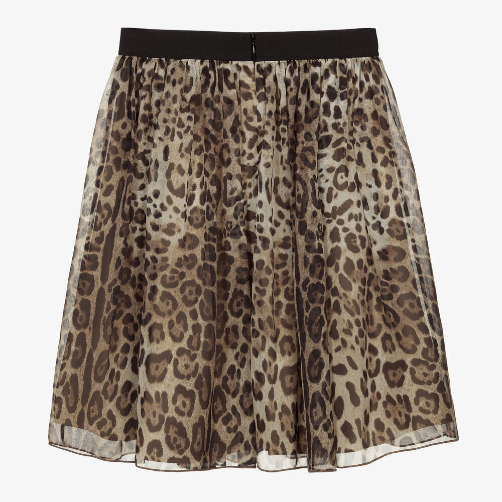 Leopard print pleated skater skirt top