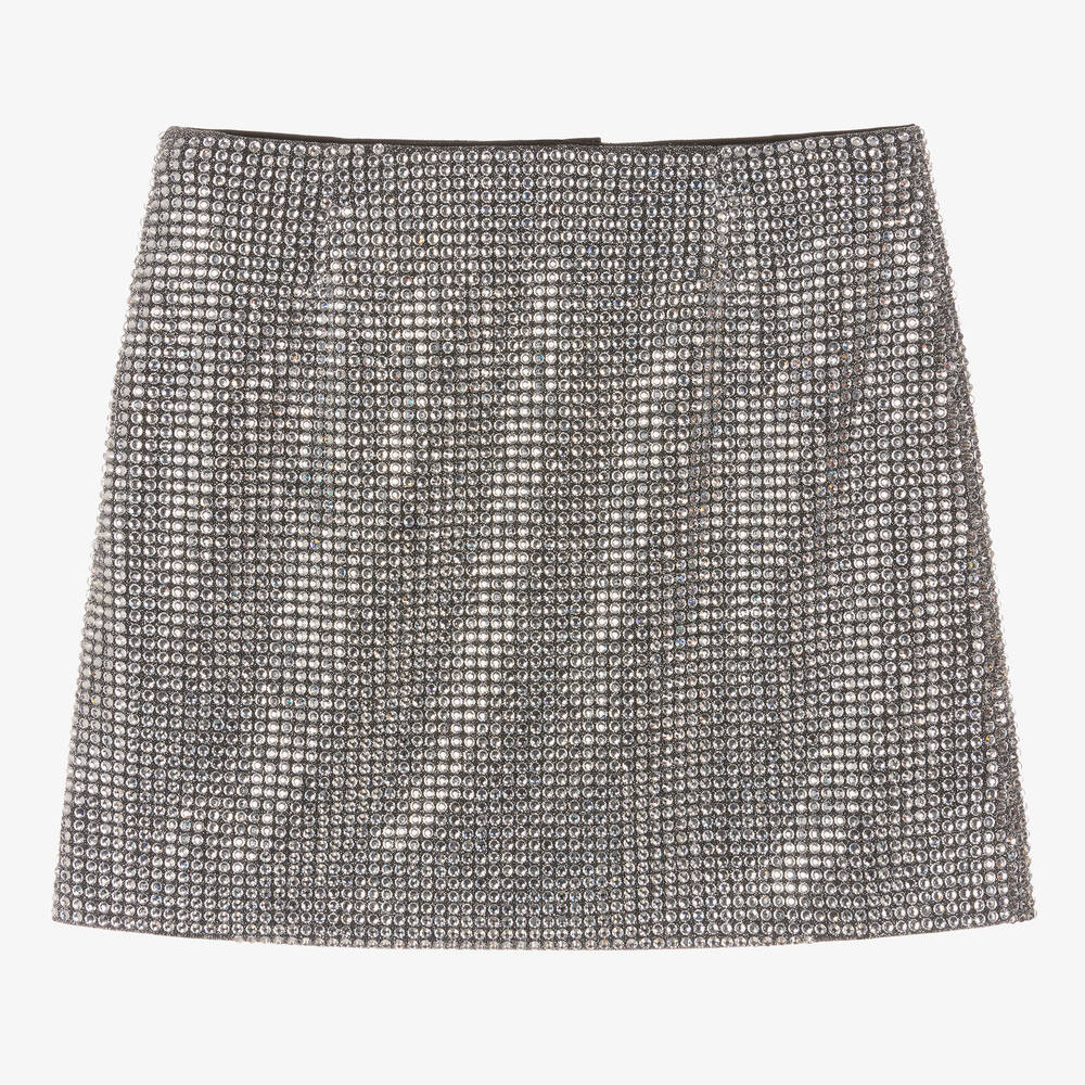 Dolce & Gabbana - Teen Girls Silver Crystal Rhinestone Skirt | Childrensalon