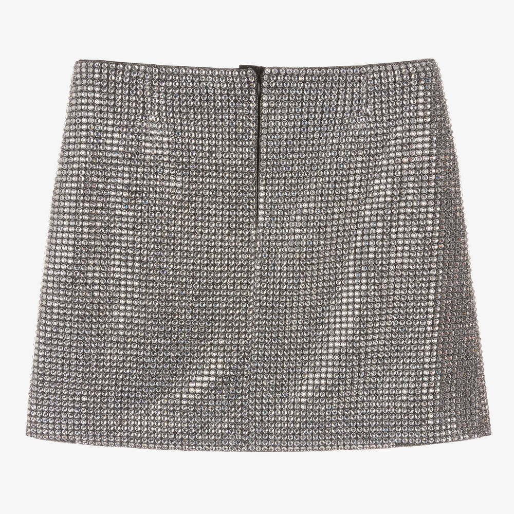 Dolce Gabbana Teen Girls Silver Crystal Rhinestone Skirt Childrensalon Outlet