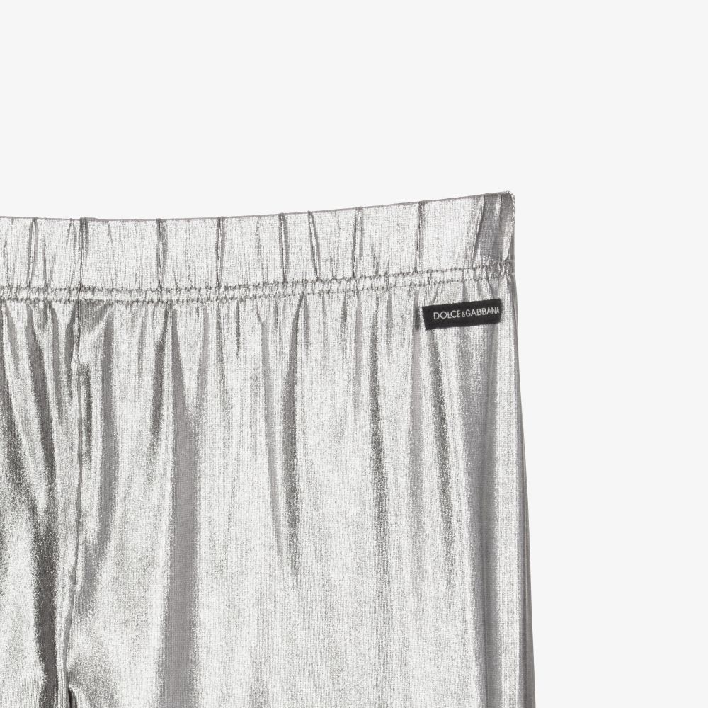 Dolce & Gabbana-Teen Girls Silver Leggings | Childrensalon Outlet