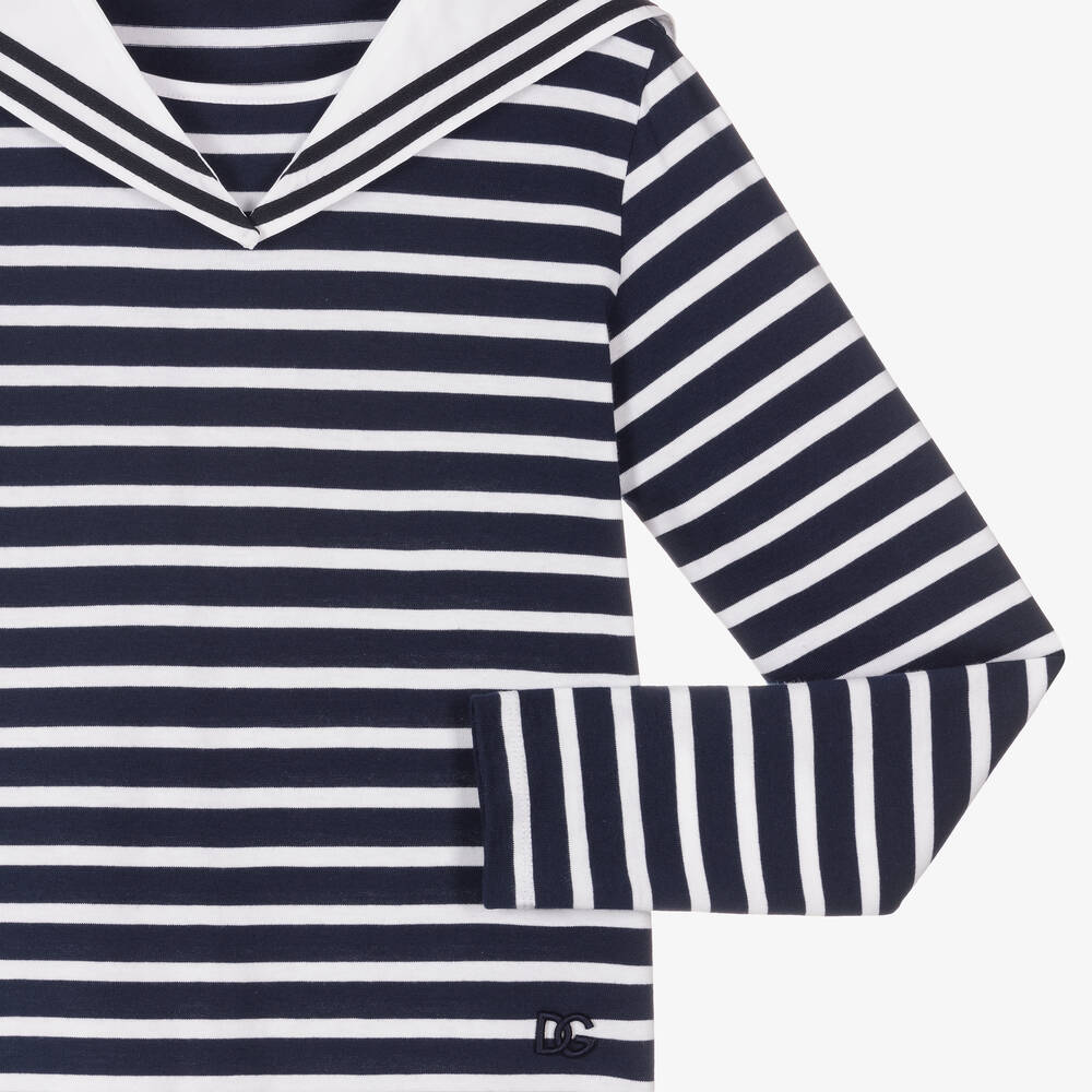 Dolce & Gabbana-Teen Girls Striped Sailor Top | Childrensalon Outlet