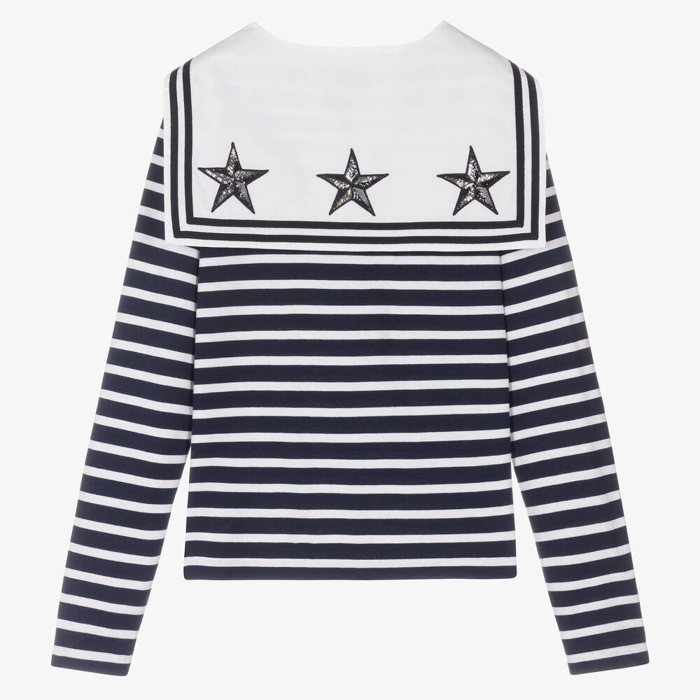 Dolce & Gabbana-Teen Girls Striped Sailor Top | Childrensalon Outlet