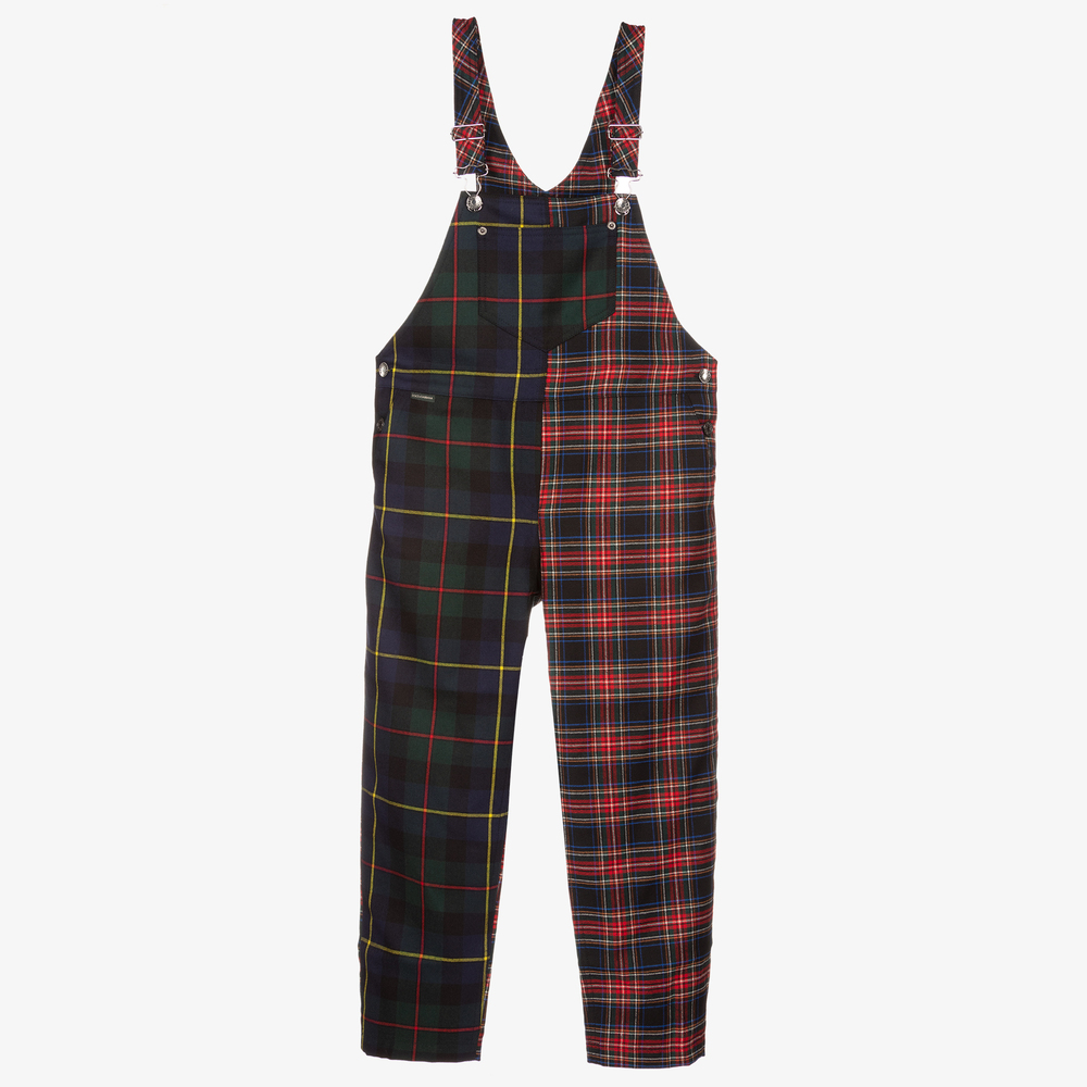 Dolce & Gabbana - Teen Girls Tartan Dungarees  | Childrensalon