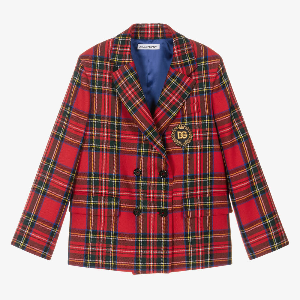 Dolce & Gabbana - Blazer écossais en laine Ado fille  | Childrensalon