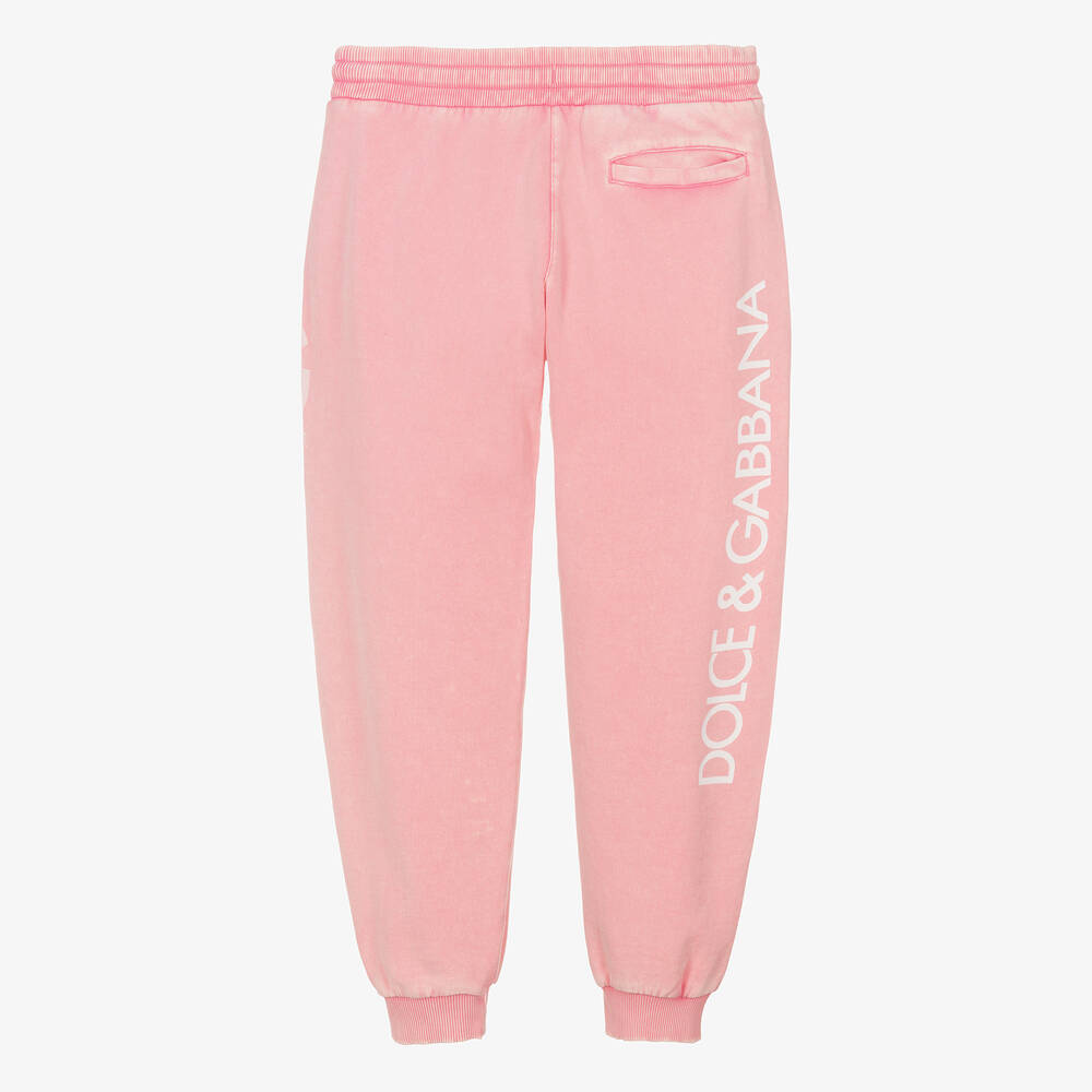 Dolce Gabbana Teen Girls Washed Pink Cotton Joggers