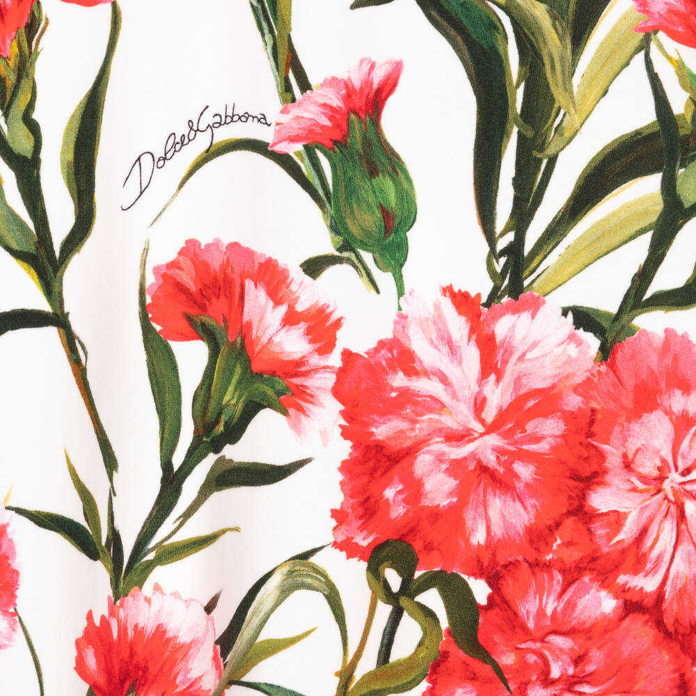 Dolce & Gabbana-Белое платье с гвоздиками | Childrensalon Outlet