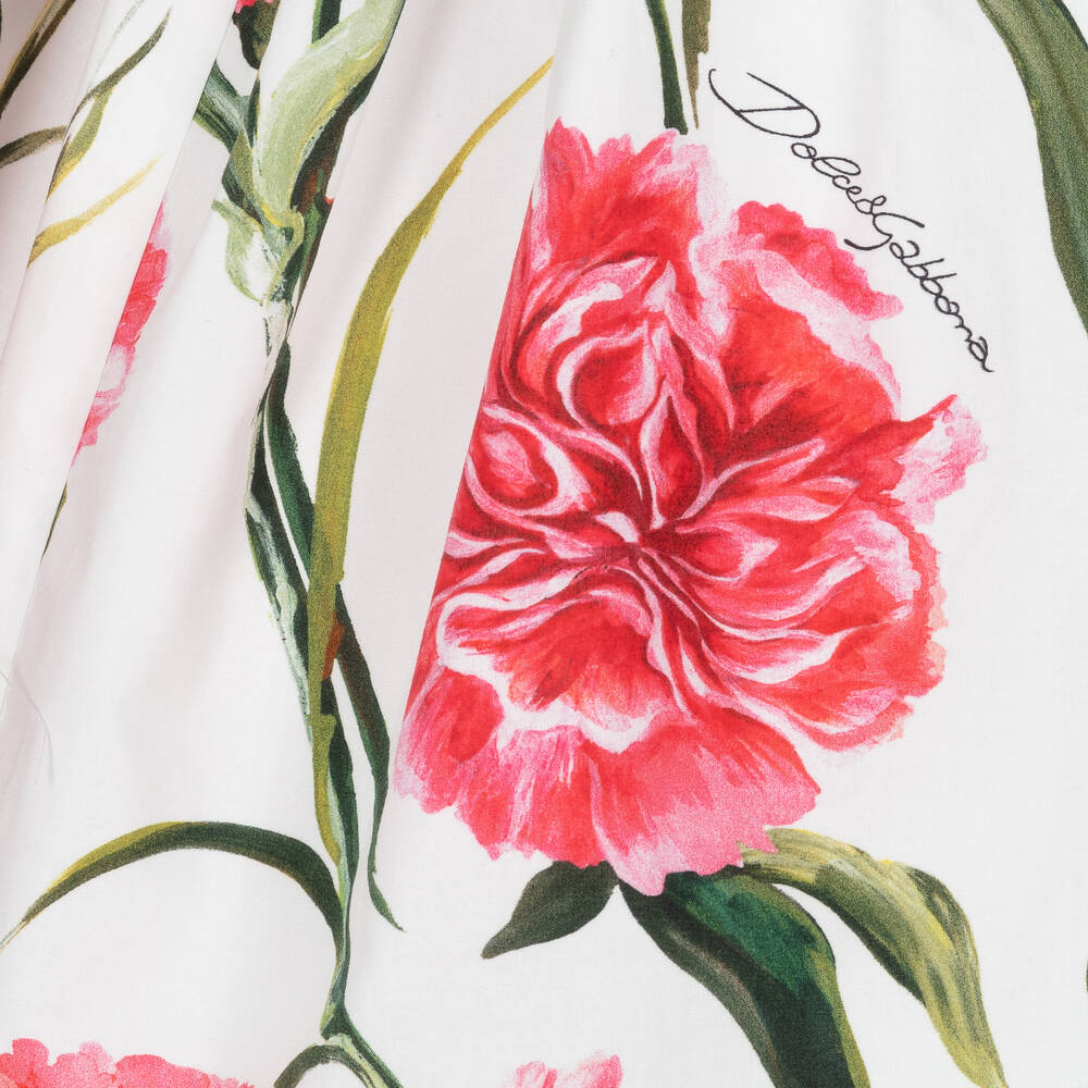 Dolce & Gabbana-Белое платье с гвоздиками | Childrensalon Outlet