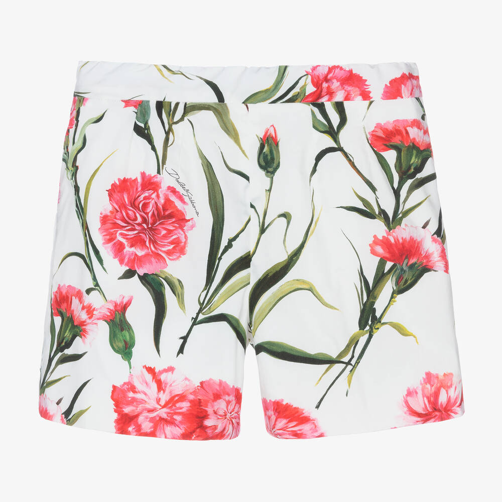 Dolce & Gabbana-Белые шорты с гвоздиками | Childrensalon Outlet