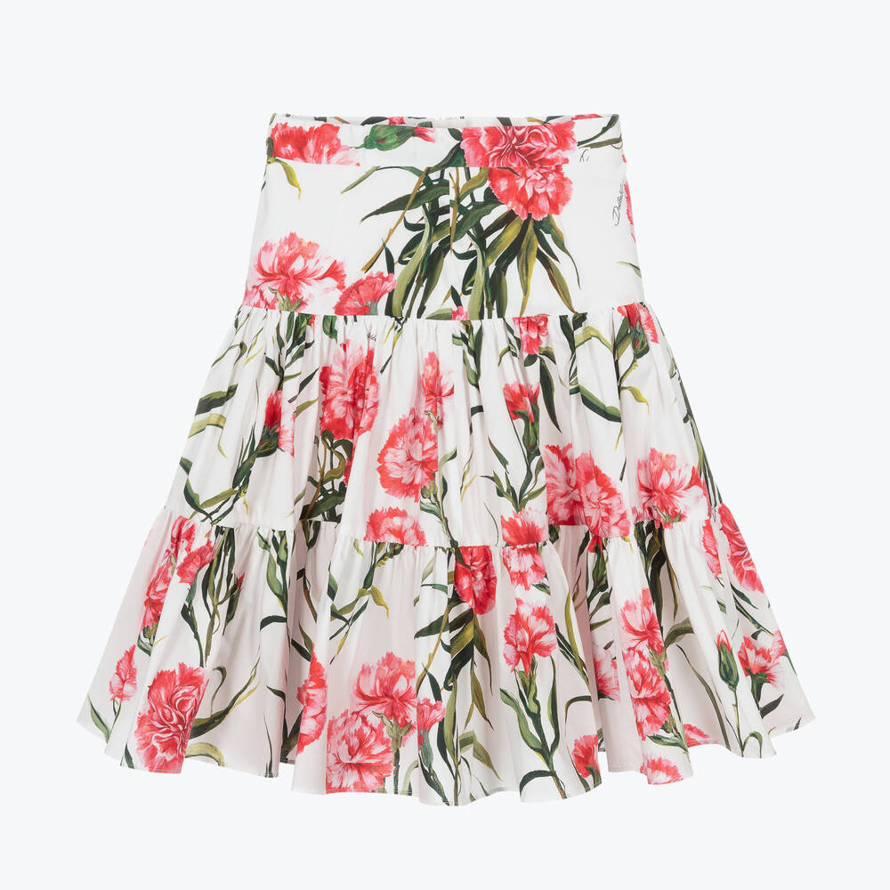 Dolce & Gabbana-Белая юбка с гвоздиками | Childrensalon Outlet