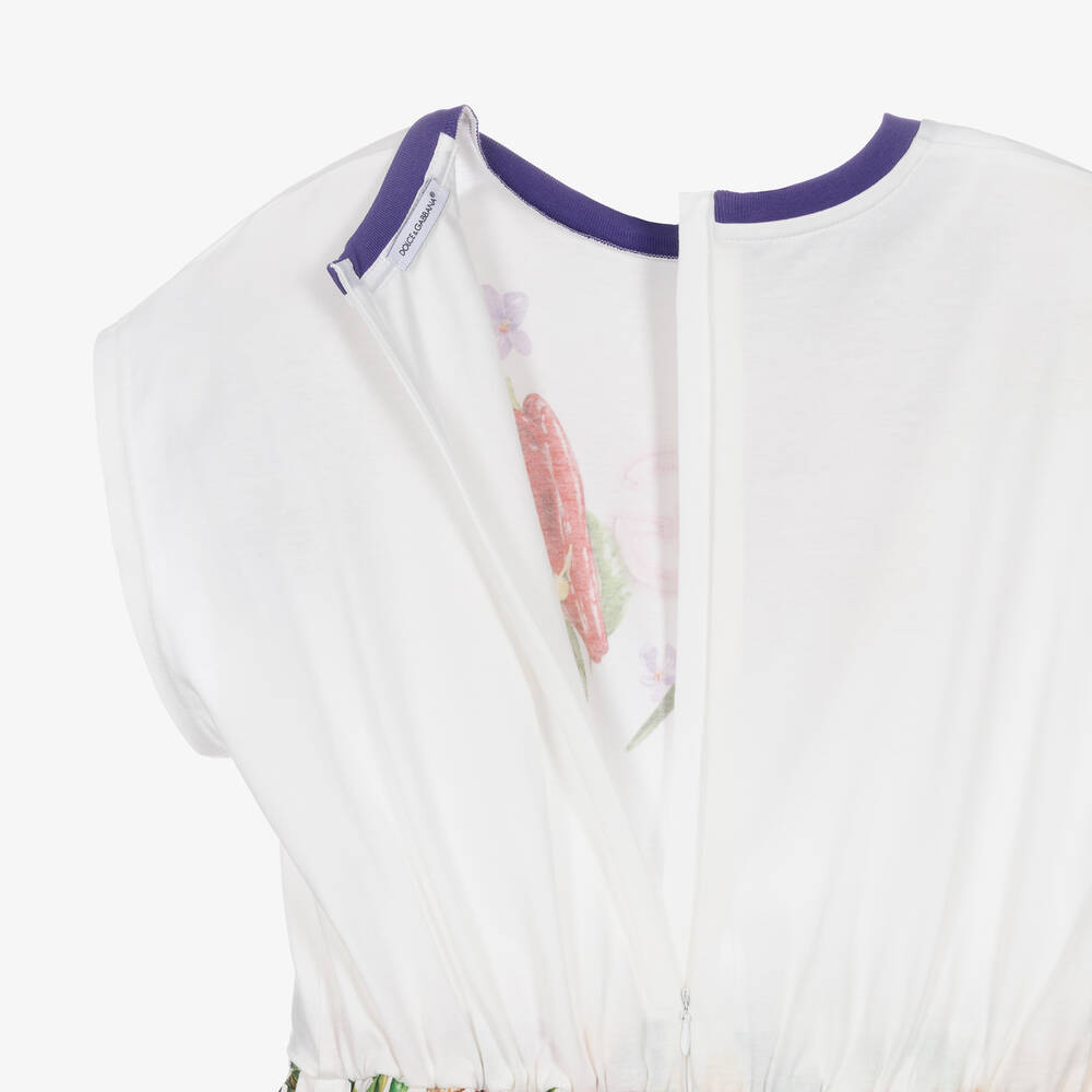 Dolce & Gabbana-Teen Girls White Cotton Farmer Girl Dress | Childrensalon Outlet