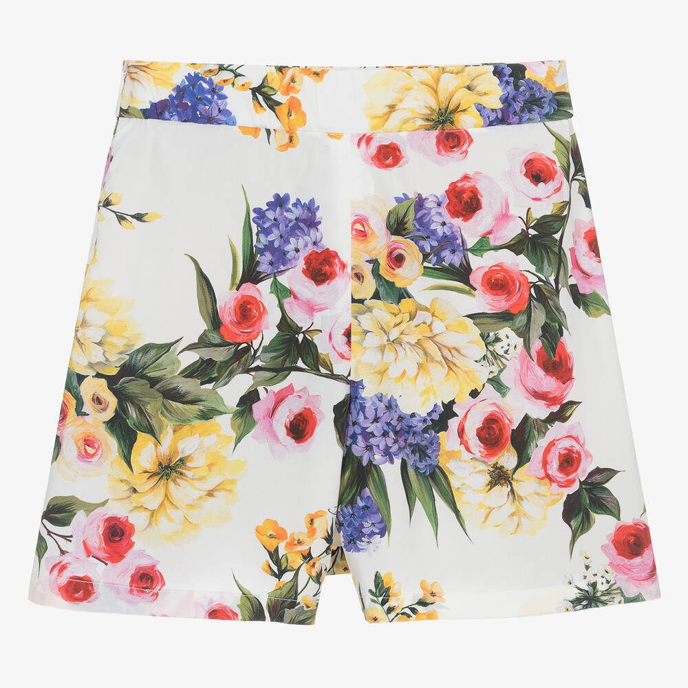 Dolce & Gabbana-Teen Girls White Cotton Floral Skort | Childrensalon Outlet