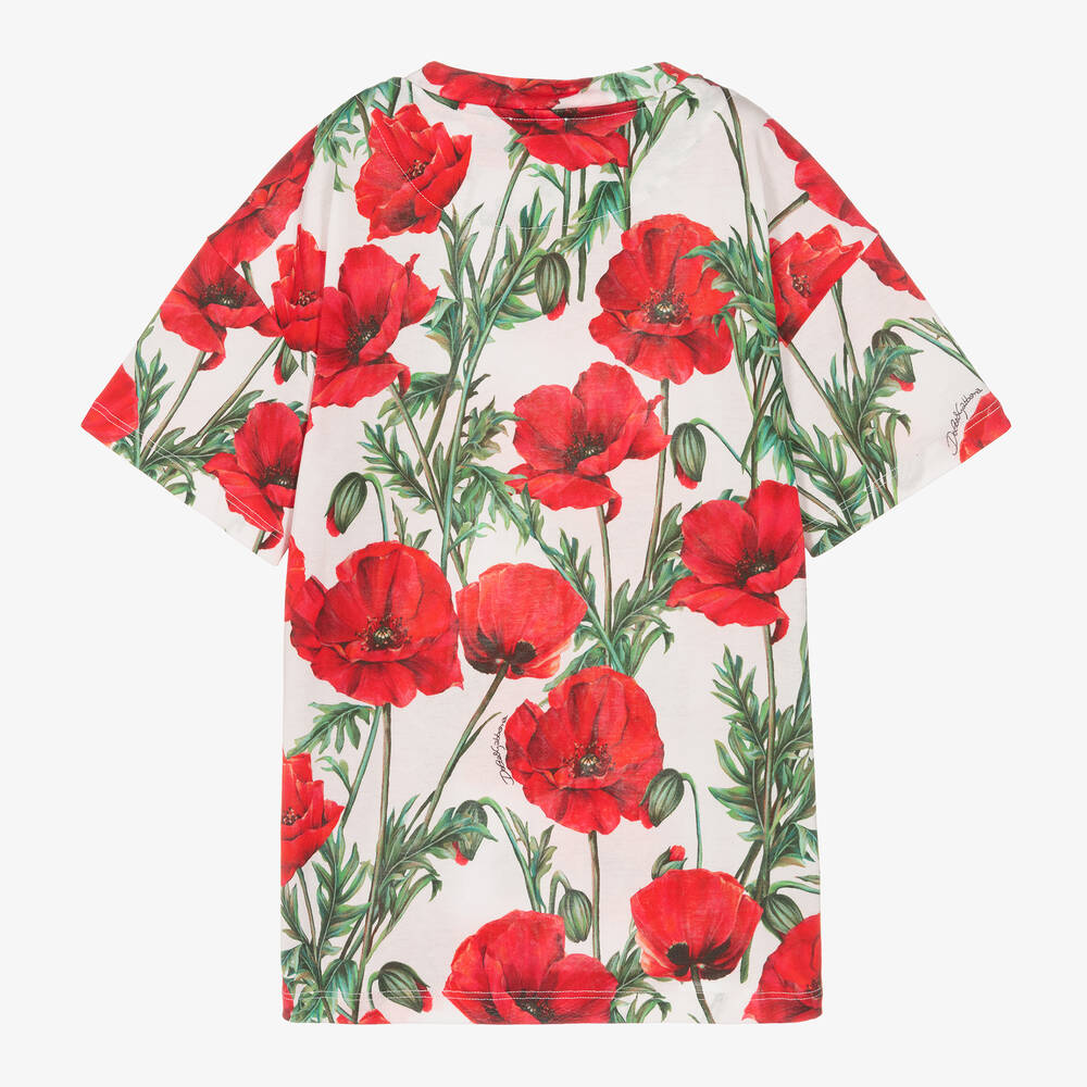 Dolce & Gabbana-تيشيرت تينز بناتي قطن لون أبيض | Childrensalon Outlet