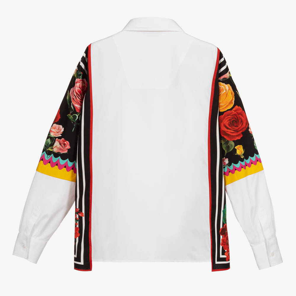 Dolce & Gabbana-Teen Girls White Cotton Shirt | Childrensalon Outlet