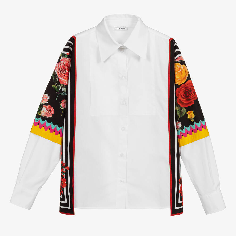 Dolce & Gabbana - Teen Girls White Cotton Shirt | Childrensalon