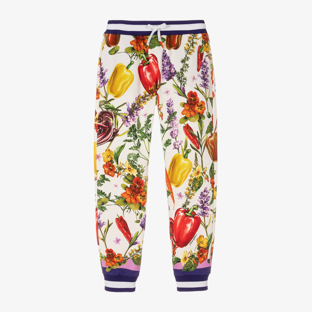 Dolce & Gabbana - Teen Girls White Farmer Print Joggers | Childrensalon