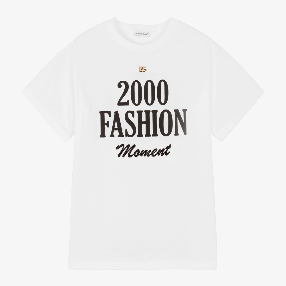 Dolce & Gabbana - Teen Girls White Logo T-Shirt  | Childrensalon