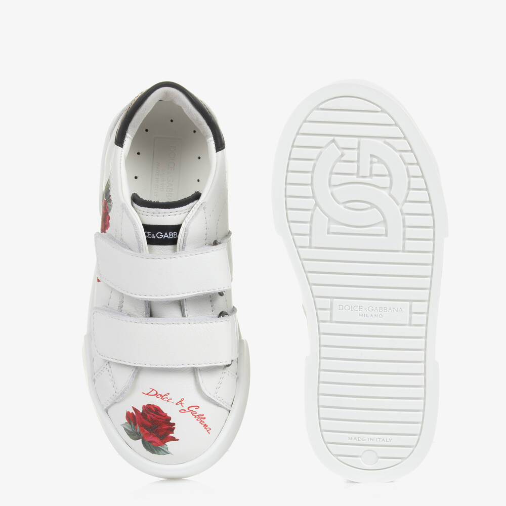 Dolce & Gabbana-ترينرز جلد لون أبيض تينز بناتي | Childrensalon Outlet