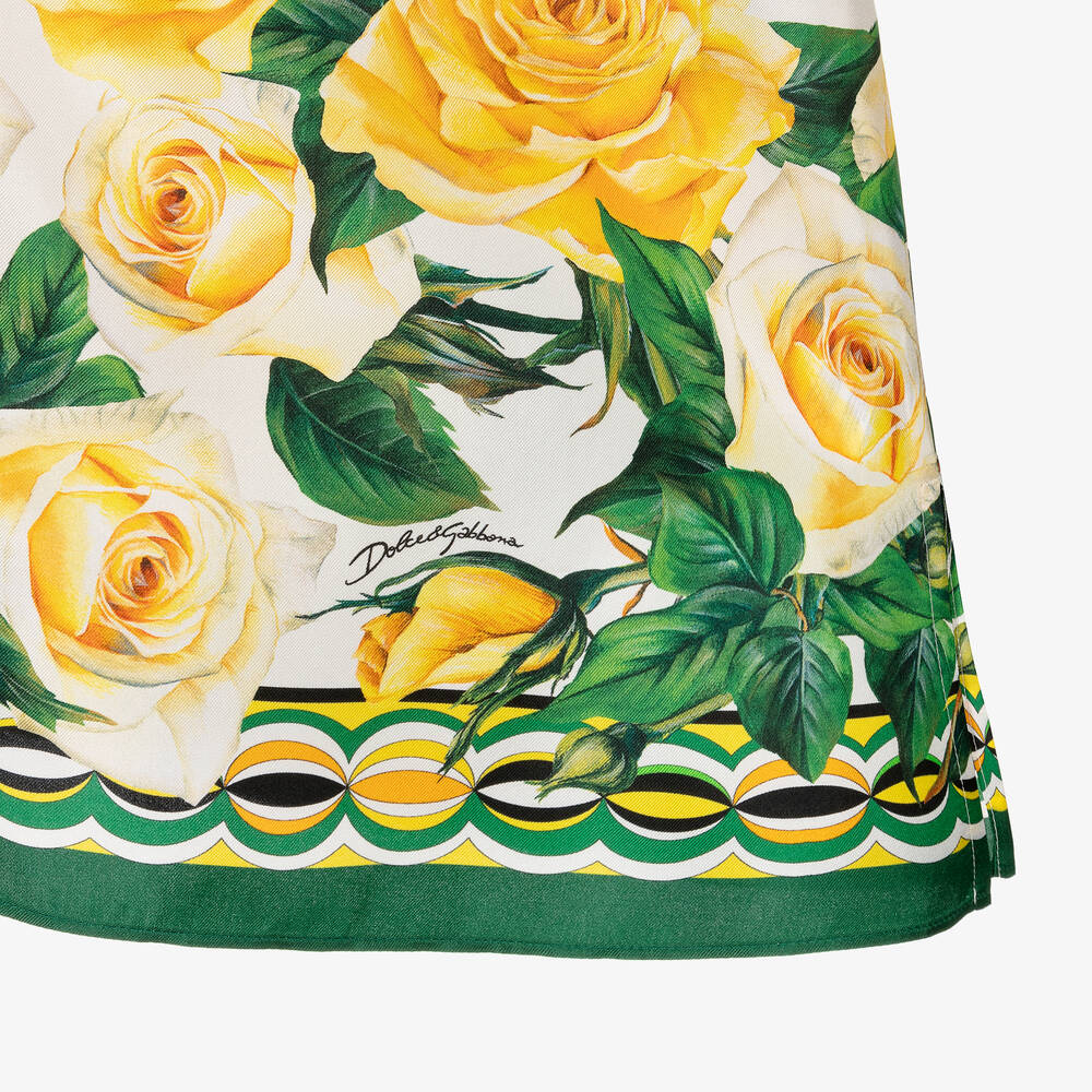 Dolce & Gabbana-بلوزة حرير لون أصفر للمراهقات | Childrensalon Outlet