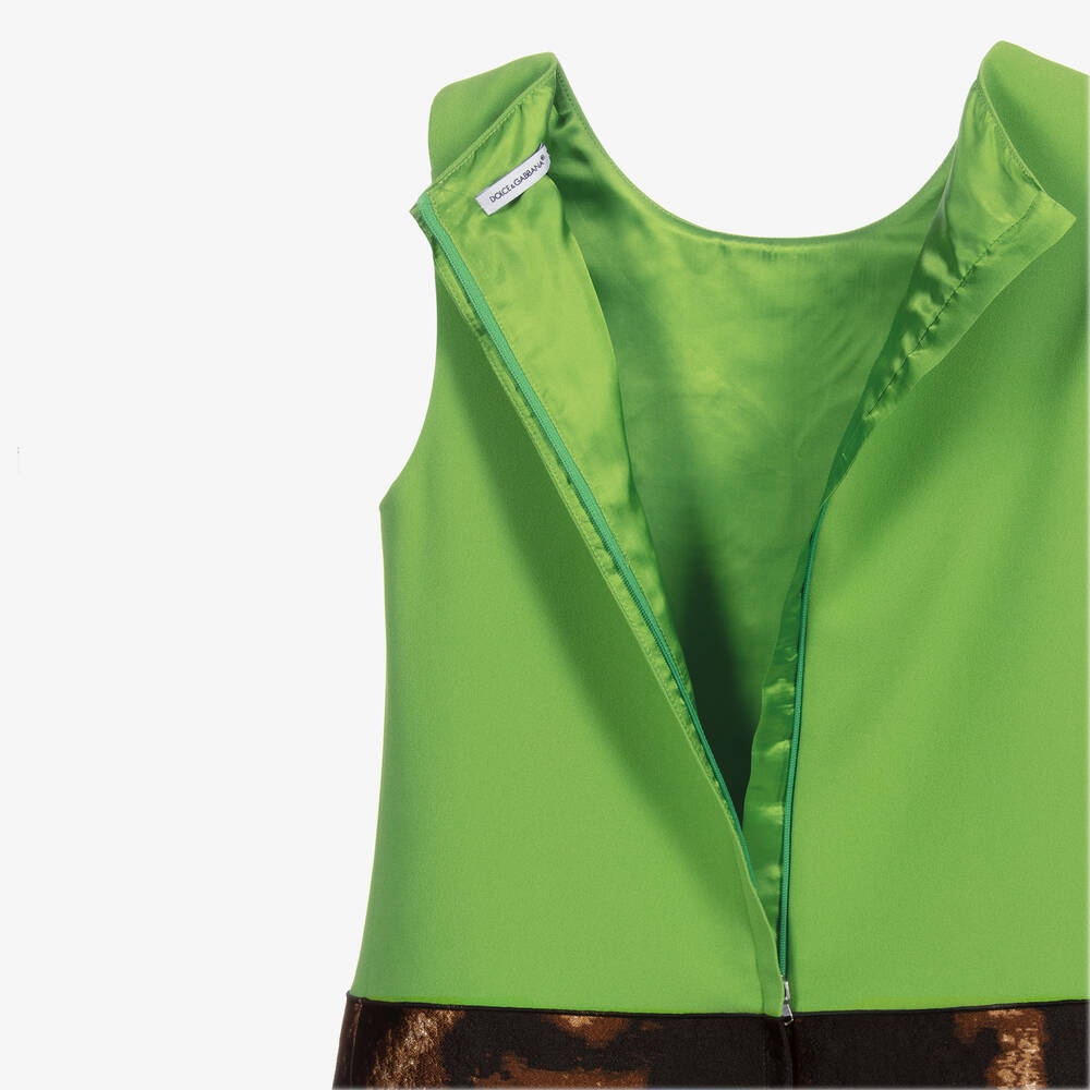 Dolce & Gabbana-Зеленое платье-шифт для подростков | Childrensalon Outlet